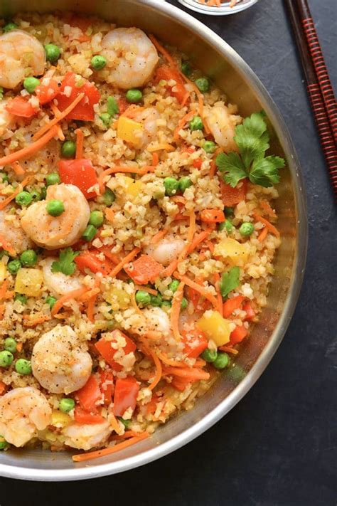 Healthy Shrimp Fried Rice Low Carb Gf Low Cal Skinny Fitalicious