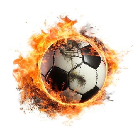 Premium Ai Image Flying Soccer Ball On Fire Football On Fire