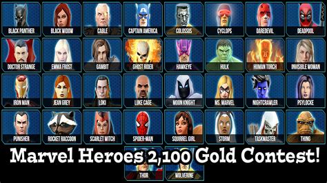 Marvel Heroes 2016 2100 Gold Contest 1080p Hd Youtube
