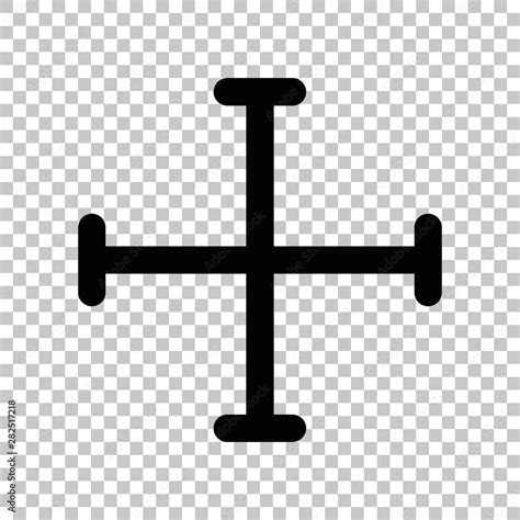 Jerusalem Cross Sign Black Icon On Transparent Background