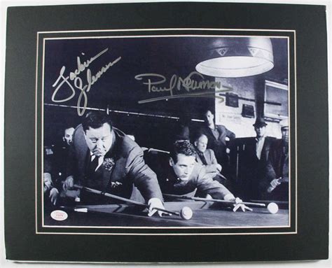 Aacs Autographs Jackie Gleason And Paul Newman Autographed Matted The Hustler Glossy 8x10 Photo