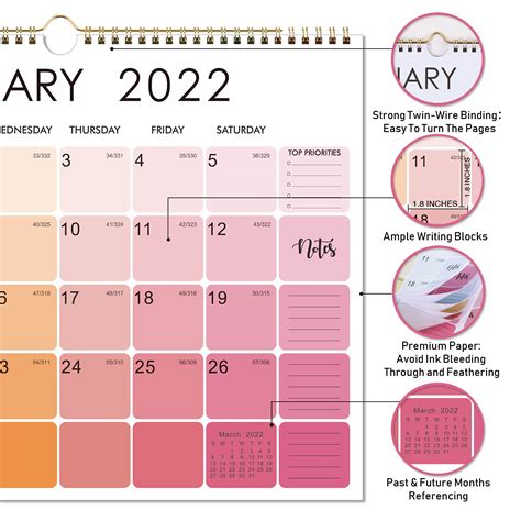 2022 2023 Calendar 2022 2023 Wall Calendar With Thick Paper 15 X 11