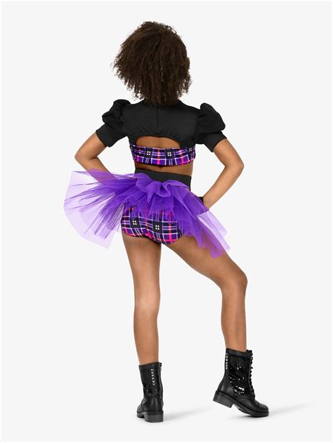 Girls 2 Piece Plaid Dance Costume Set Elisse By Double Platinum El161c
