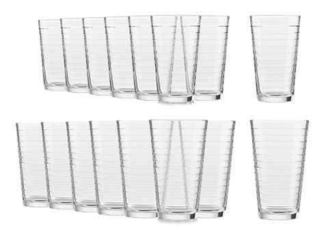 Libbey Hoops 16pc Tumbler Glassware Set Dishwasher Safe 8pc X 310 Ml And 8pc X 466ml