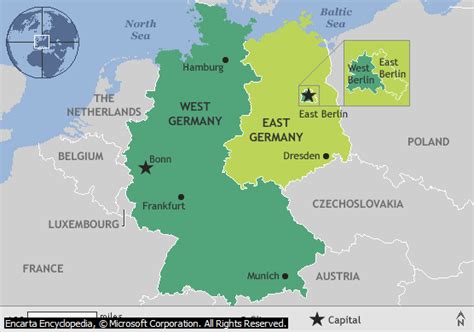 The test, known as, gerboise bleue, was the result of mostly french research. Map of Divided Germany/Berlin | Germany map, East germany ...