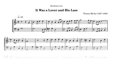 It Was A Lover And His Lass T Morley Free Flute Sheet Music