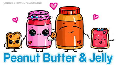 For example cute animals, girl, cat, dog, kawaii, animes, cartoons, food, love and more simple cute things to draw. How to Draw Cute Cartoon Food - Peanut Butter and Jelly ...
