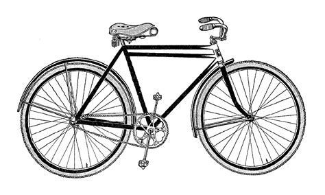 Digital Stamp Design Vintage Bicycle Artwork Illustrations Drawing