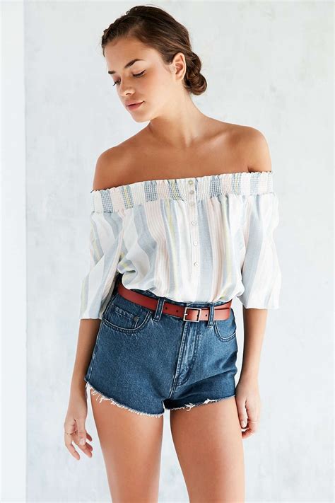 Bdg Smocked Off The Shoulder Blouse Fashion Blouse Urban Outfitters