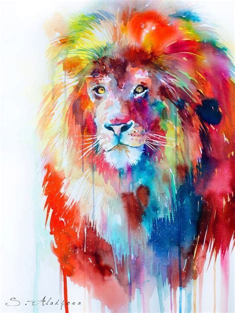 Lion Art Print By Slaveika Aladjova X Small Lion Painting Animal