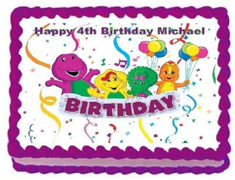 Barney 2 Edible Frosting Sheet Cake Topper 14 Sheet Click On The