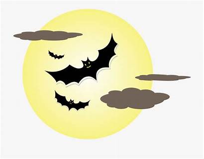 Moon Halloween Clip Clipart Bat Transparent Cartoon