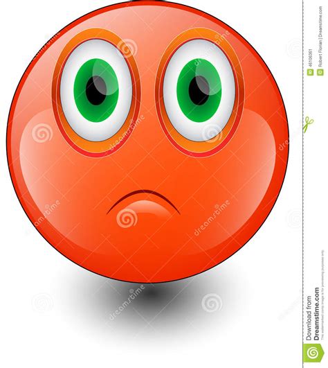 Stock Image Red Sad Smiley Face Image 46106361