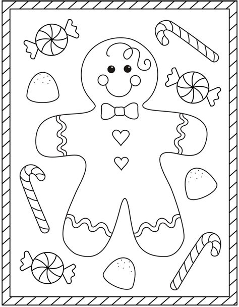 Christmas Coloring Pages For Kids Gingerbread Coloring Pages