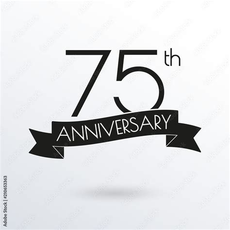 75 Years Anniversary Logo With Ribbon 75th Anniversary Celebration