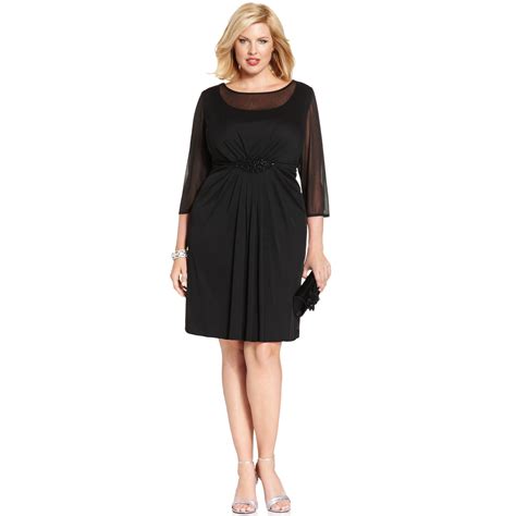 Lyst Alex Evenings Plus Size Illusion Embellished Dress In Black