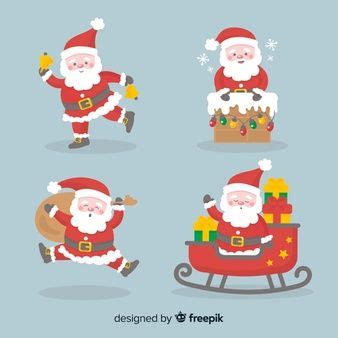 Sonhava ser estrela do natal, bem brilhante e bonita. Baixe Adorável Coleção De Personagens De Papai Noel Com Design Plano gratuitamente | Papai noel ...
