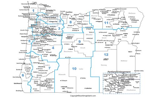 Labeled Map Of Oregon With Cities World Map Blank And Printable