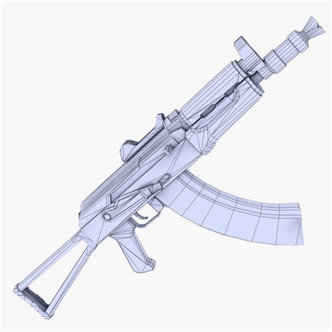 3d Model Aks 74u Ak Rifle Vr Ar Low Poly Cgtrader