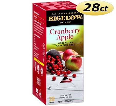 bigelow cranberry apple herb hot tea bags 28 ct box