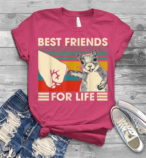Retro Vintage Squirrel Best Friend For Life Fist Bump Men T Shirt