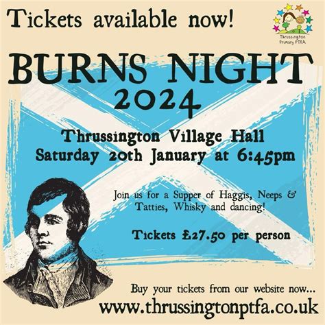 Burns Night Tickets Thrussington Primary School Ptfa