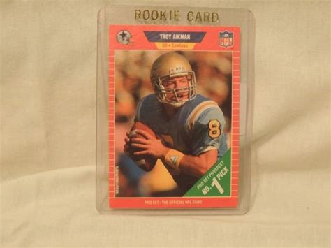 Highest sale price for a hockey trading card: 1989 TROY AIKMAN ROOKIE FOOTBALL CARD