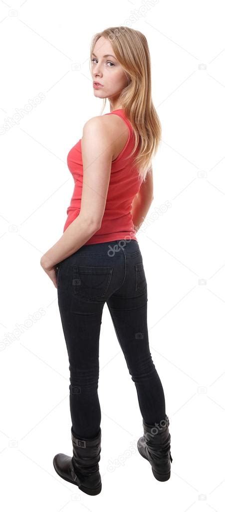 Woman Looking Over Shoulder Stock Photo By ©buecax 66304291