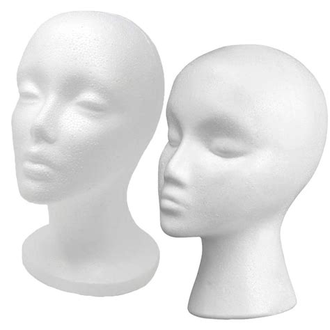 2 Pack Foam Wig Head Female Styrofoam Mannequin Hairpieces Stand