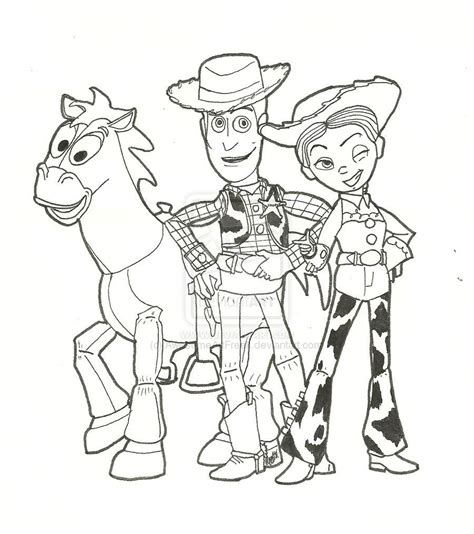 Free Printable Disney Toy Story Coloring Page Woody Bullseye Coloring