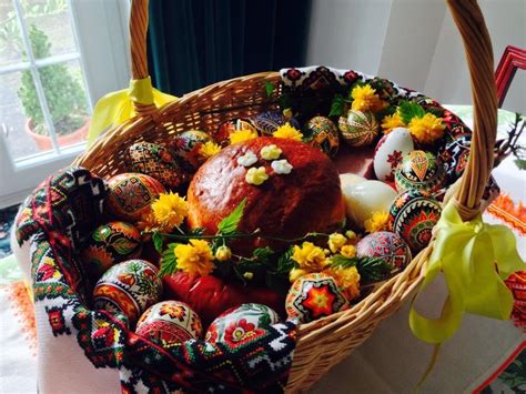 Heres Our Ukrainian Easter Basket With Hand Painted Eggs Happy Easter