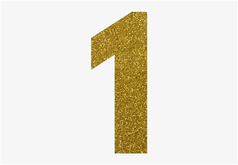 Goldrush - Glitter Number 1 Png Transparent PNG - 450x545 - Free