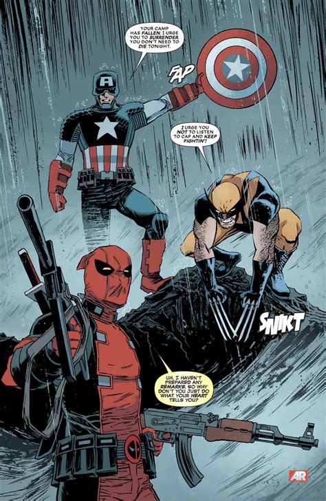 Deathstroke vs Captain America, Deadpool and Wolverine - Battles