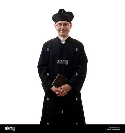 Smiling Catholic Priest Stock Photo Alamy
