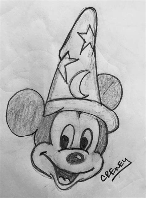 Sorcerer Mickey Sketch Disney Disney Character Drawings Disney