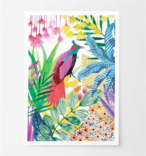 Bird Of Paradise Print Jungle Wall Art Tropical Bird Art Tropical