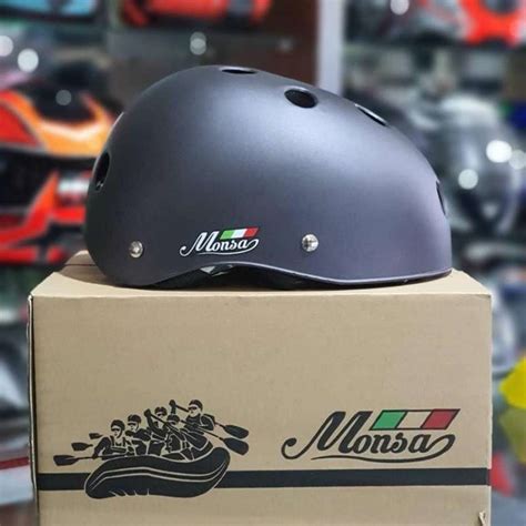 Jual Helm Sepeda Dewasa Merk Monsa Original Abu Tua Doff Di Seller