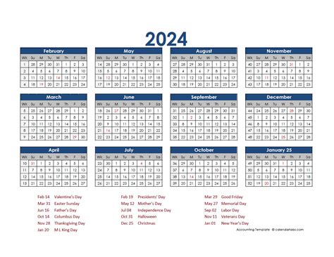 2024 Accounting Calendar 4 5 4 Free Printable Templates