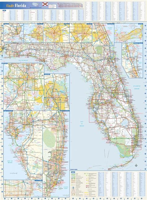 Florida State Wall Map W Zip Codes The Map Shop