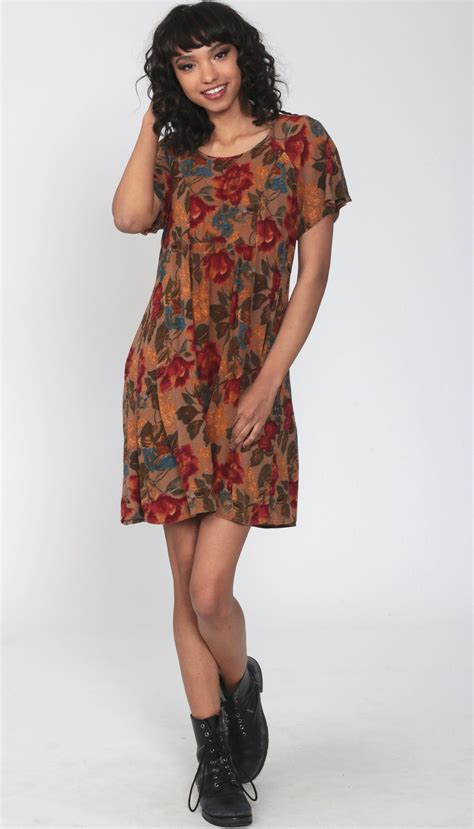 Get the best deals on women's satin babydoll and chemise. Floral Babydoll Dress 90s Brown Grunge Mini Dress Ditsy ...