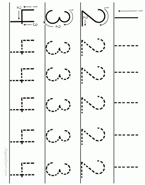 Printable Preschool Worksheets Tracing Numbers