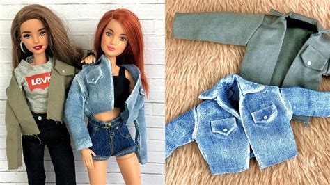 Diy 😍 No Sew No Glue Barbie Clothes How To Make Easy Doll Clothes Denim Jacket Youtube