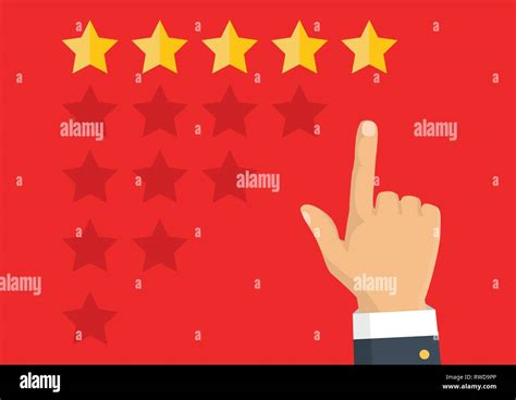 Rating Golden Stars Feedback Reputation And Quality Concept Hand