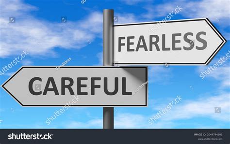Careful Fearless Choice Pictured Words Careful Stock Illustration
