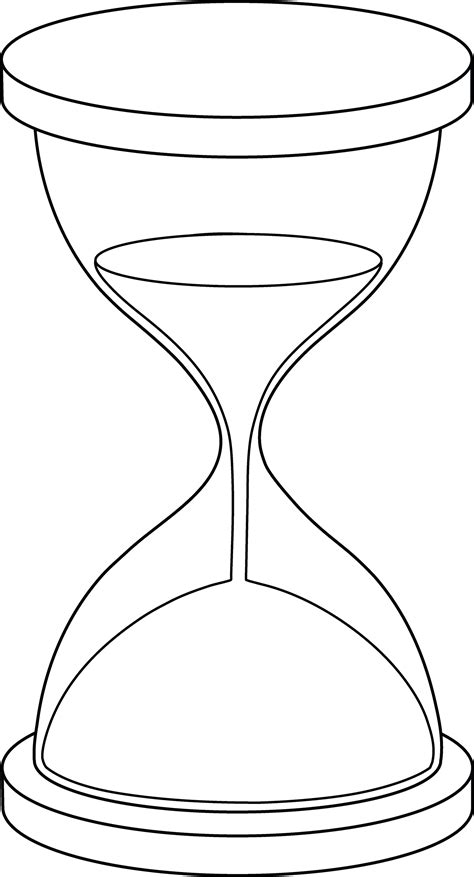 Hourglass Line Art - Free Clip Art