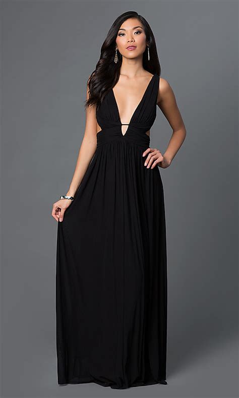 4.1 out of 5 stars 7,538. Long Ruched Low V-Neck Black Prom Dress - PromGirl