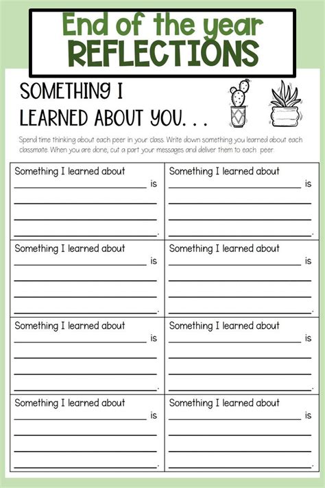 New Years Reflection Worksheet Ideas 2022