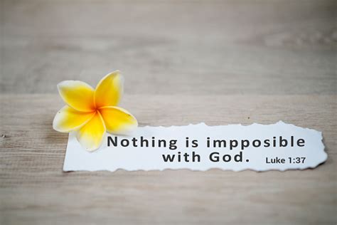Nothing Is Impossible With God Bible Verse Luke 137 Stock Photo