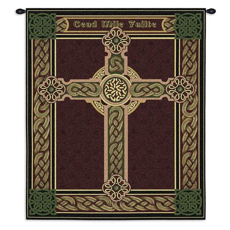 This tapestry wall hanging is filled with the gorgeous detail in the cross and corners. Celtic Irish Cross One Thousand Blessings | Woven Tapestry Wall Art Hanging | Celtic Tribal Knot ...