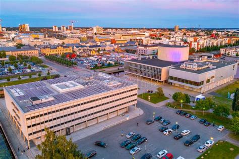 Oulu Finland July 22 2022 Sunset Panorama View Of Center Of